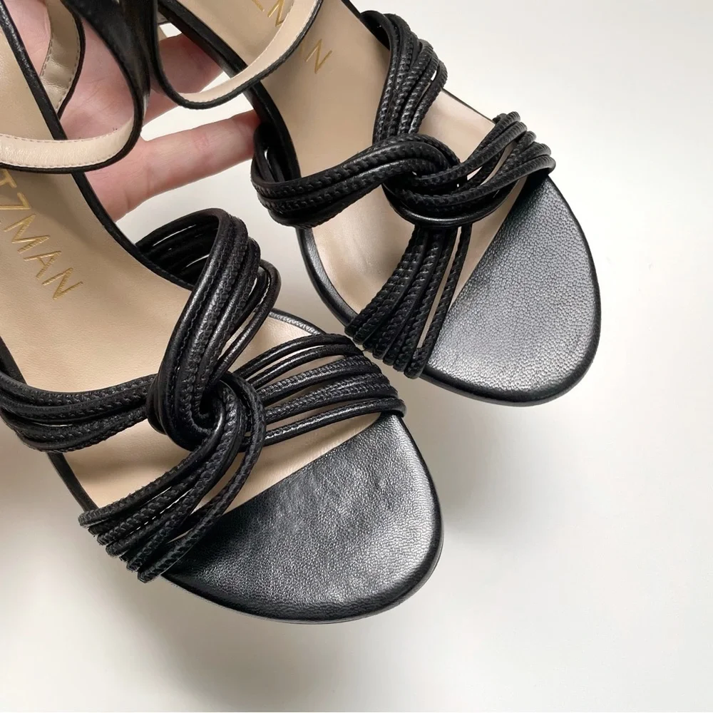NEW Stuart Weitzman Twist Sleek 95 Heel Sandals Leather Strappy - Picture 4 of 8
